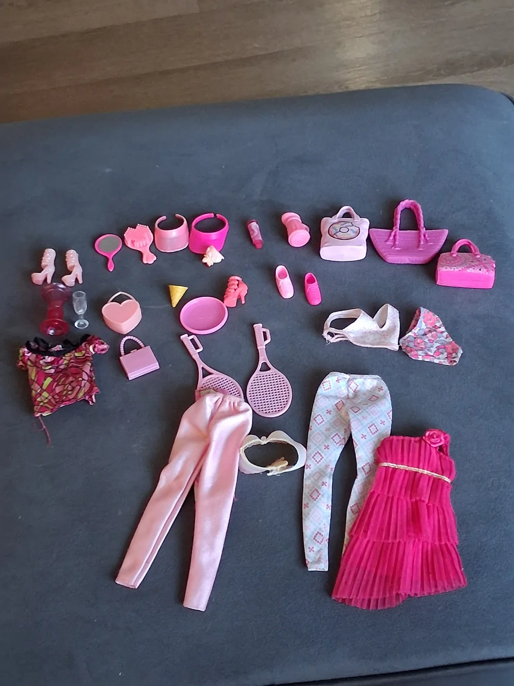 Barbie 1990 Pink Doll Accessories & Clothing Mix